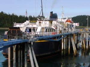 The ferry LeConte docks at Juneau's Auke Bay terminal in 2013. (File photo)