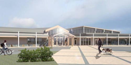 An architect's rendering of the renovated Harrigan Centennial Hall (Courtesy of McCool Carlson Green)