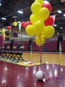Mt. Edgecumbe High School declared today Cardinal and Gold day, asking everyone to wear school colors to honor the victorious team. (Emily Kwong/KCAW photo)