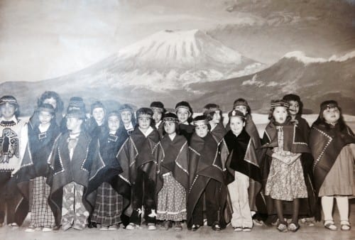 Chuck Miller (front row, fourth from right) has been a part of the Sitka Native Education Program since he was 3 years old. Miller says the Tlingit people believe in reincarnation and he remembers his grandma saying, "You carry my uncle's name. You gotta have big shoulders to carry that name. You think you have big enough shoulders?" (Photo courtesy of the Sitka Native Education Program)