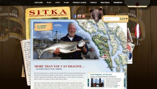 A screenshot of the Sitka Convention and Visitors Bureau website. The assembly has voted to dissolve the bureau.