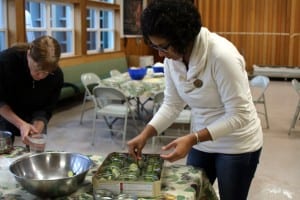 Sitka residents learn how to pickle and ferment fruits and vegetables at Sitka Kitch in mid-July. Pictured above, class participant Angelina Rubio. KCAW photo/Vanessa Walker.