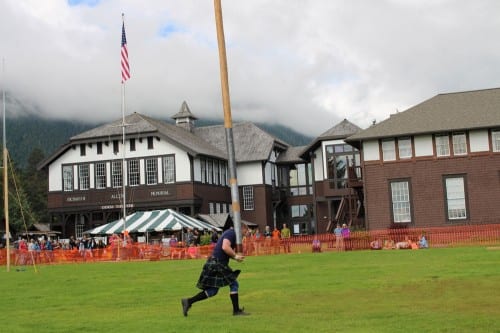 The Caber Toss may have a picturesque name, but the event is still mostly about picking up something heavy and throwing it. (KCAW photo/Robert Woolsey)