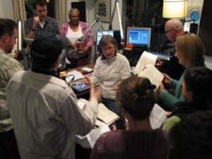 Sacred Harp singers at Raven Radio.