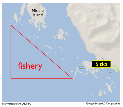 This is the approximate area of the fishery. For official boundaries, please consult the Alaska Dept. of Fish & Game.