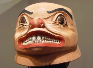 The Marten Helmet, part of the "Rainforest Warriors" exhibit. Click here watch a slideshow from the exhibit, as well as Kay Field Parker’s “Playing with Lightning.”