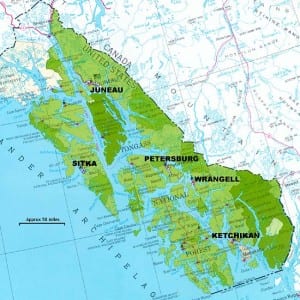 The Tongass National Forest includes most of Southeast Alaska. (U.S. Forest Service).
