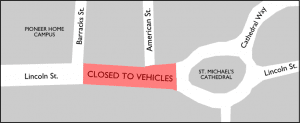 CLICK TO ENLARGE: A map of the closure area.