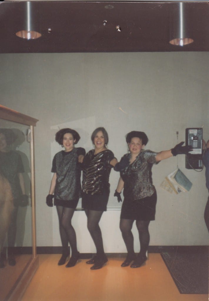 Leandra (Mary) Baker (L) Kathy Hope Erickson (C) and Laurie Cropley (R) dressed as The Pointer Sisters circa 1991.