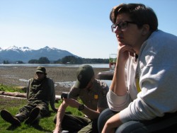 Sitka park rangers take tips from the the Dauenhauers on how to engage tourists. (KCAW photo/by Emily Forman)