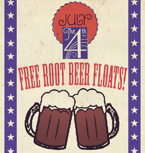 Enjoy a free root beer float on July 4th!