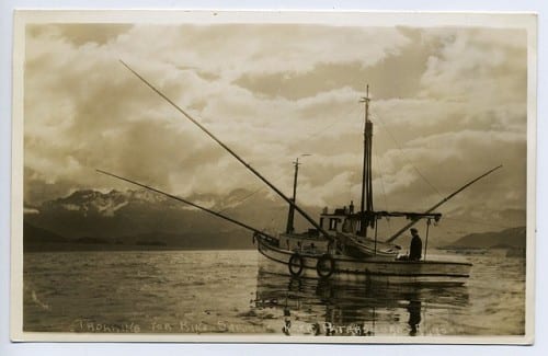 This is a salmon troller fishing near Petersburg in the 1930s. (Flickr photo/born1945)