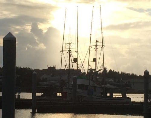 A troller in Sitka's ANB Harbor. The annual troll closure starts at midnight on Saturday. (KCAW photo/Rachel Waldholz)