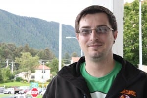 Aaron Wamsley is running for a seat on the Sitka Assembly. If he wins, he says, the economy would be his top priority. (Rachel Waldholz/KCAW News)