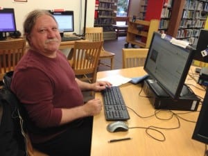 Dennis Gable says the space is nice, but patrons haven't quite caught on to the new location. (KCAW photo/Robert Woolsey)