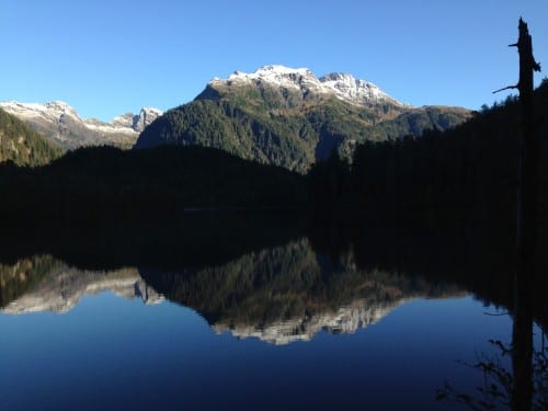 Clarence Kramer Peak reflected in Beaver Lake. (KCAW photo/Robert Woolsey)