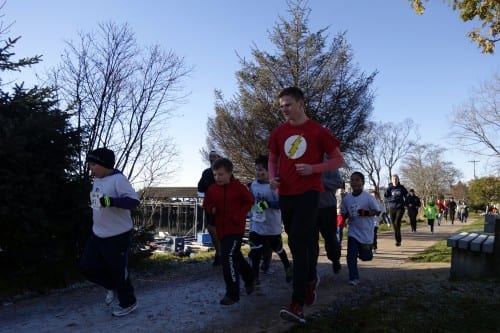 The course began and ended at Crescent Harbor Shelter with a loop around Totem Park (Emily Kwong/KCAW photo)