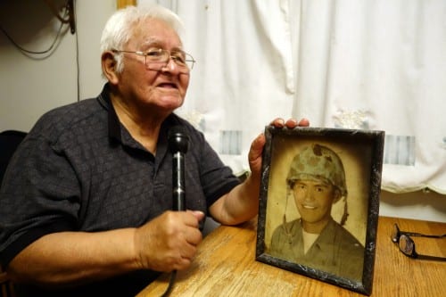 Herman Davis, 81, joined the Marine Corps at the age of 23 and served from 1956 to 1960, working on jet planes. He was stationed briefly in Japan, before returning to Sitka for good. (Emily Kwong/KCAW photo)