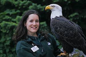 Marconi-Wenzel moved to Sitka with her husband in 2000. Her first job was as the program manager at the Alaska Raptor Center. (Photo courtesy of the Alaska Raptor Center)