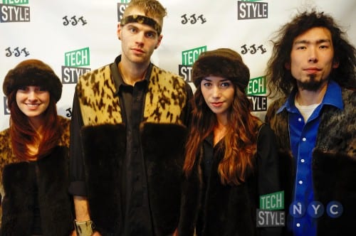 Peter Williams (right) with models Jerica Young, Anthony Flora and Denise Reed, at TechStyle NYC during Fashion Week in February. (Photo courtesy of TechStyle NYC)