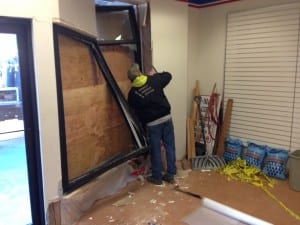 Substation manager Ed Conway says the damage will not interfere with postal operations. (KCAW photo/Robert Woolsey)