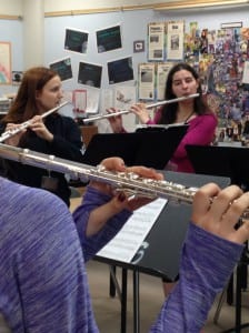 A flute sectional at Ketchikan's MusicFest. (KRBD photo/Maria Dudzak