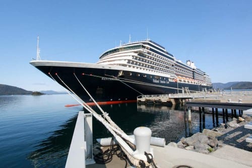 All Holland America ships this summer have been anchoring at the Old Sitka Dock and this ease of transport is one of the reasons the company is bringing another ship to Sitka next summer. (Photo courtesy of Chris McGraw)