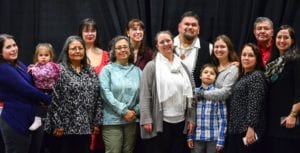 6 Alfie Price, family and friends pose after Price was honored as a language warrior. (Photo courtesy Central Council of Tlingit and Haida Indian Tribes of Alaska)
