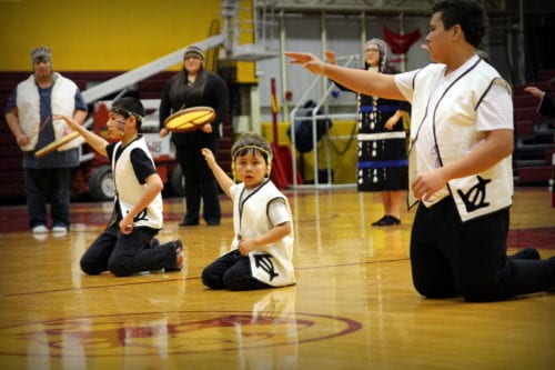 The youngest member of Dancers by the Sea, a group from Port Lions.