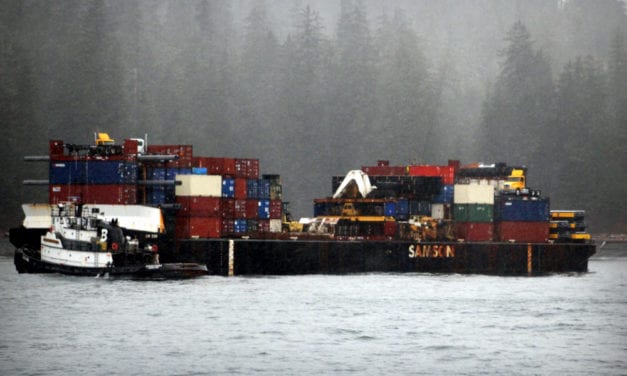 Fifteen gallons fuel spilled from tug, no damage to grounded barge