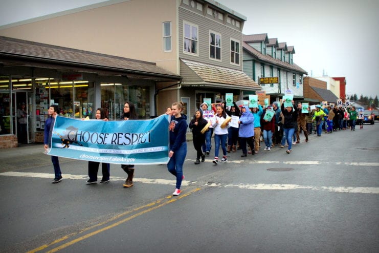 Sitka's 8th annual Choose Respect March. (Emily Russell/KCAW)