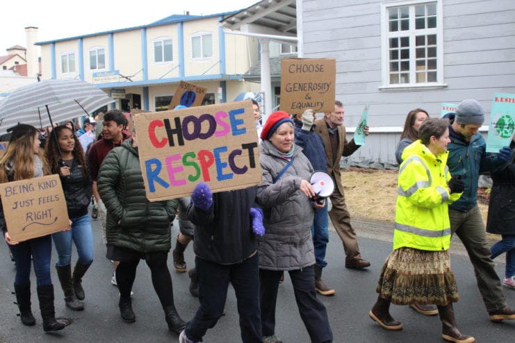 Sitka's 8th annual Choose Respect March. (Emily Russell/KCAW)