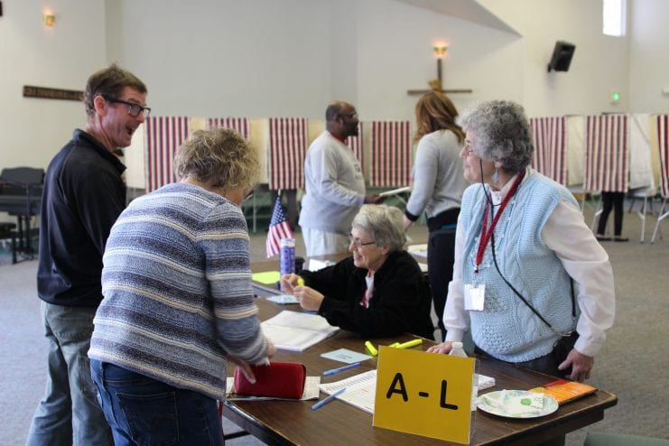 For two previous elections, polling stations were located at Grace Harbor Church and St. Gregory's Church awaiting completion of Harrigan Centennial Hall renovations.