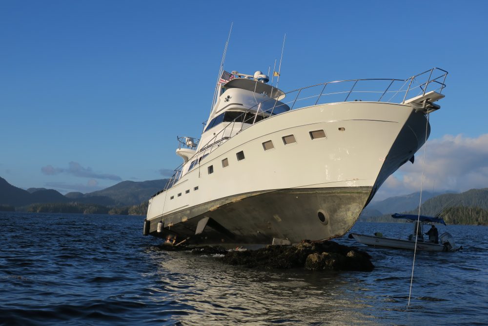 yacht ran aground