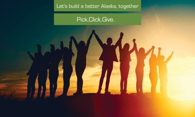 Volunteers remind us to Pick, Click, and Give to causes that matter