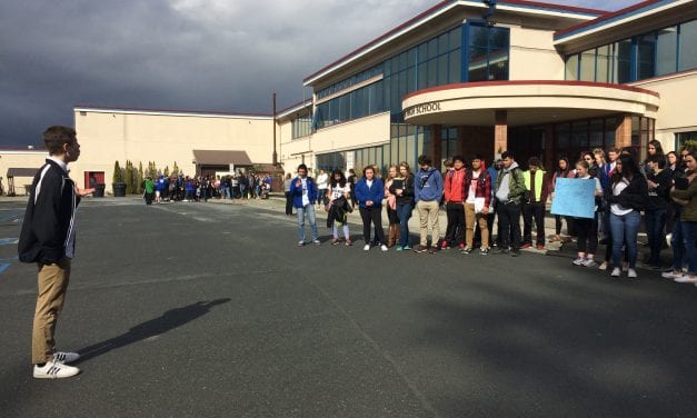 Students on opposite sides of gun debate walk out of Sitka High