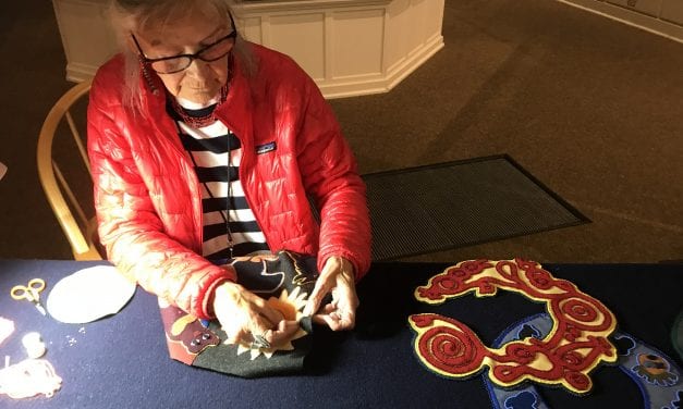 Chloe French brings a new twist to the Tlingit ceremonial bib