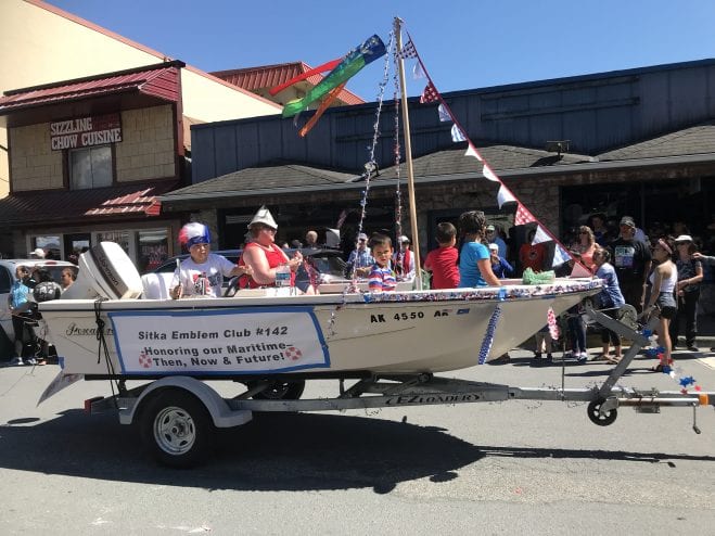 The Sitka Emblem Club's float.