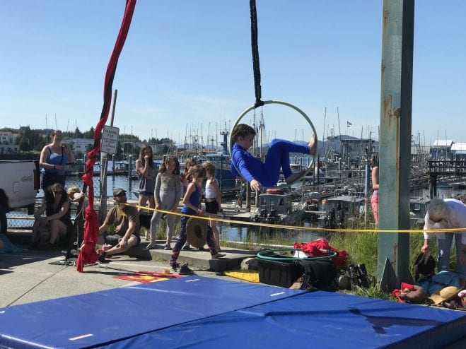 Sitka Cirque's performance at the end of the parade.