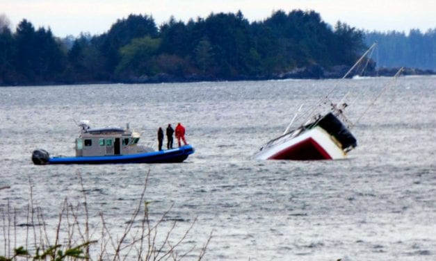Troller rolls, sinks in high winds outside of Sitka Harbor