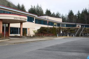 Sitka High School students were evacuated outside Wednesday after staff learned of a bomb threat. Police found no threats inside and said in a press release the threat was a hoax. (KCAW photo/Karla James)