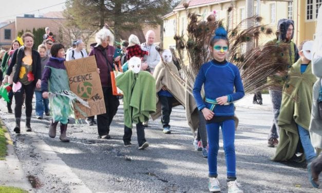 CorvidEYE: Sitka children flock, swim, scuttle in costume Earth Day parade
