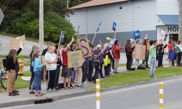 In shadow of divided legislature, Sitkans protest budget cuts