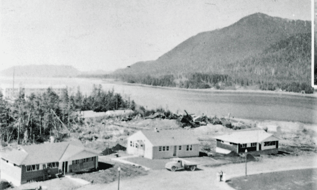 Archaeologist researching houses on Japonski Island