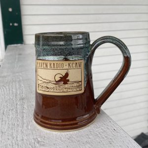 Brown and teal mug
