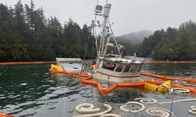 Sunken fishing vessel causes fuel spill in Sitka Sound