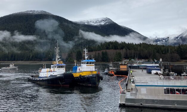 More than a week after running aground, the Western Mariner returns to Sitka
