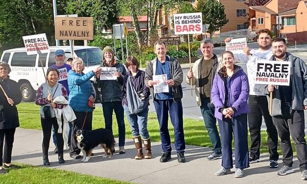 Sitkans join worldwide demonstration in support of Russian political prisoner