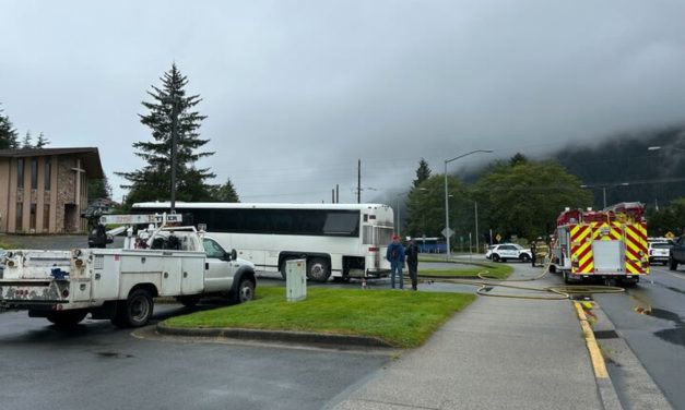 Tour bus catches fire in downtown Sitka
