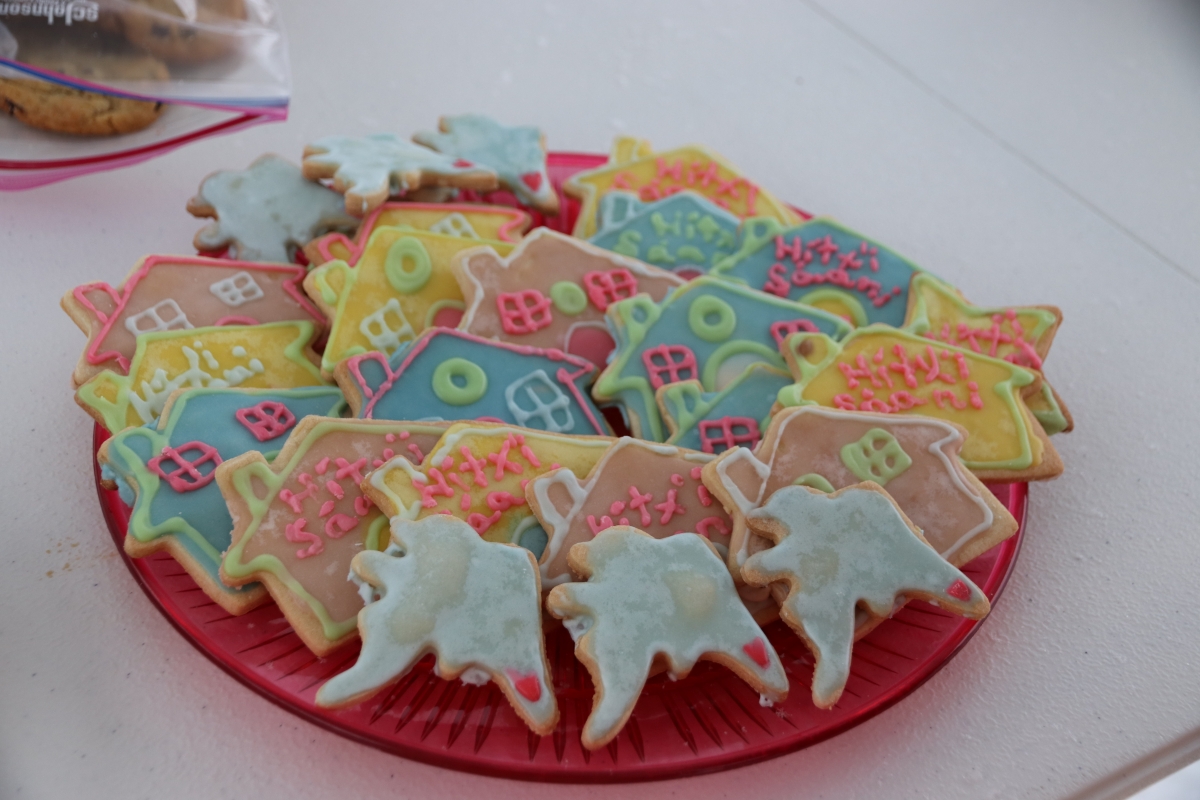 Frosted cookies commerating Sitka and the new Hit'xi Saani houses